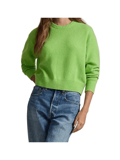 Maglia da donna in misto lana, girocollo, colore verde lime POLO RALPH LAUREN | 211914515008